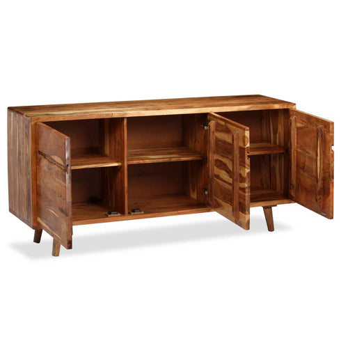 Swen Studio -  Sideboard Solid Wood with Carved Doors 160x40x75 cm